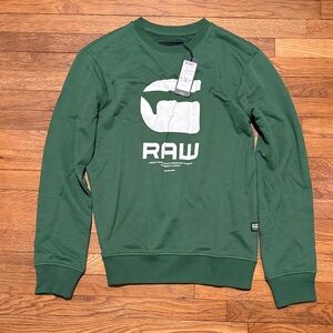 G-Star RAW Men's Crewneck Sweater in Forest Green